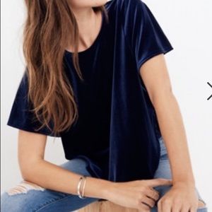 Madewell Velvet Short Sleeve Top
